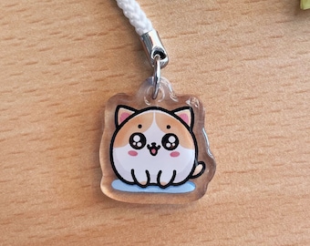 Mini Acrylic Pendant Phone Charm Little Cat Kawaii Chibi Style | 2.5 cm | Keychain | Back to School Gift Key Phone Animal
