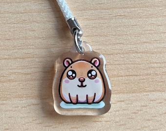 Mini Acrylic Pendant Cell Phone Charm Capybara Kawaii Chibi Style | 2.5 cm | Keychain | Gift Back to School Key Phone Animal