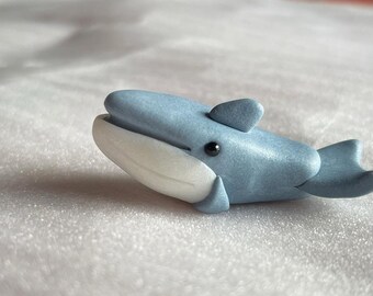 Handmade: Deskfriend Whale Kawaii Polymer Clay | Desk Buddy Figurine Desk Figure | Gift