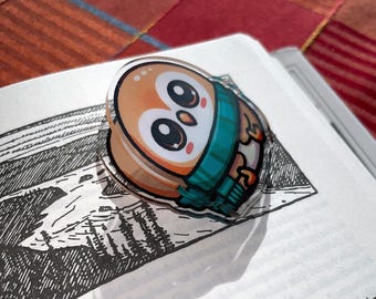 Small Owl Paper Clip Acrylic Paper Clip | Book Clip Binding Clip Pocket Clip Bookmark Planner | Gift | Kawaii Style