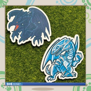 Trading Card Game Red Eyes and Blue Eyes Dragon Stickers