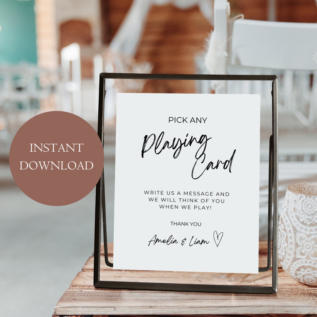 Playing Card Guestbook, Please Sign Our Guestbook, Pick a Card Any Card