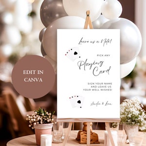 Playing Cards Guest book, Please Sign our Guest book, Wedding Sign Template, Wedding Decor, Printable Playing Card Guestbook A17PO46_1