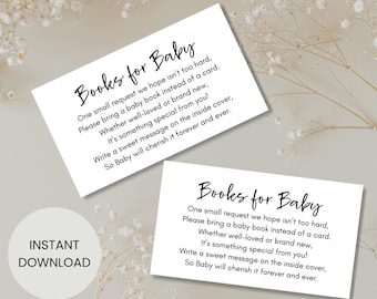 Printable Books for Baby Request, Printable Baby Shower Invite Insert, Instant Download, Baby Shower Book Request, Baby Library Insert A5P20
