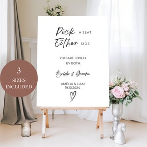 Pick A Seat Either Side Sign | No Assigned Seating Sign | Open Seating Sign Template | Sit Wherever| Printable | Wedding Decor A17PO54_1
