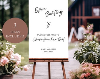 No Assigned Seating Sign | Open Seating Sign Template | Sit Wherever A1 | Pick A Seat Not A Side Sign Printable | Wedding Decor A17PO54