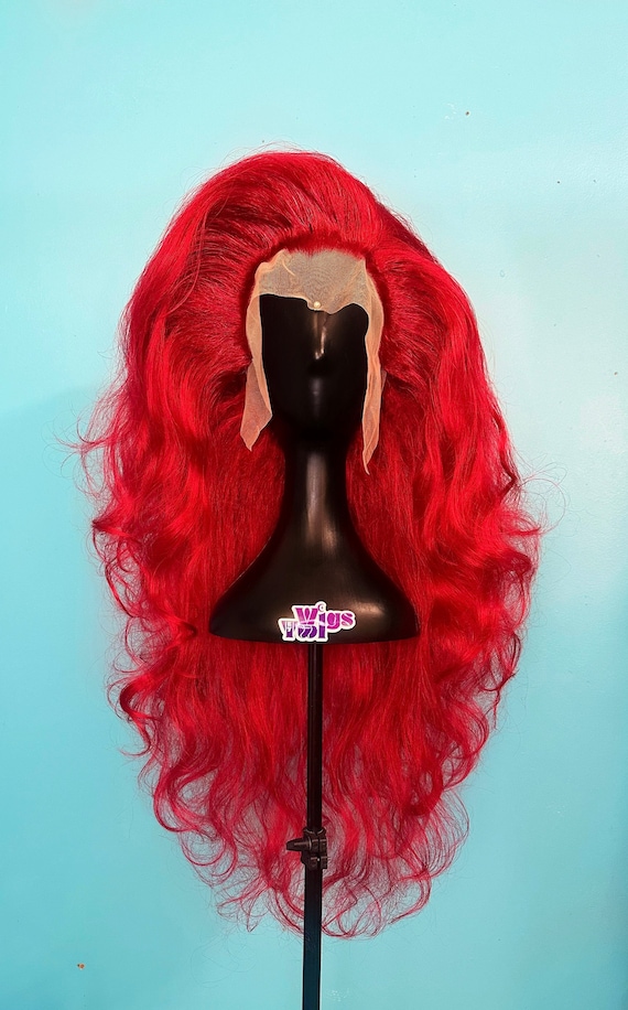 Big Curly Drag Wig in Merlot Red or Custom Color Etsy