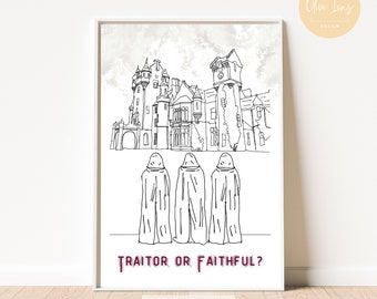 The Traitors TV Show Art: Ardross Castle Line Art Print (Digital Download)