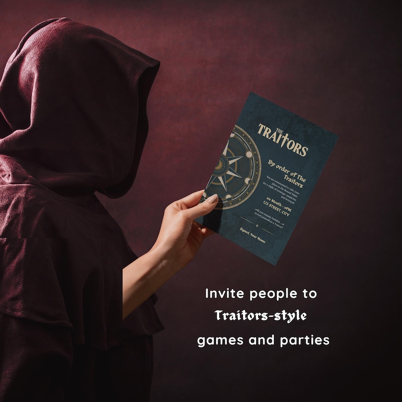 Traitors Game Night Invitation Printable | Faithful Vs Traitor | Murder ...