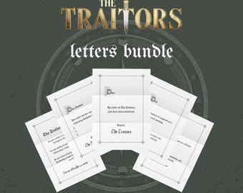 The Traitors Letters Bundle – Murder Mystery Game Pack, Printable & Editable Canva Templates (US Letter, A4)