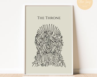 Game of Thrones Iron Throne Print: Custom Color Wall Art (Digital Download)
