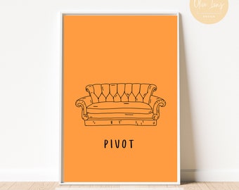 Friends - Central Perk Couch Sofa digital print: customisable wall art decor | digital download, choose your colour