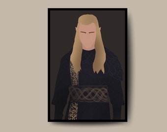 Rings of Power, Lord of the Rings inspired, Sauron Annatar elf, faceless illustration: digital print, instant download