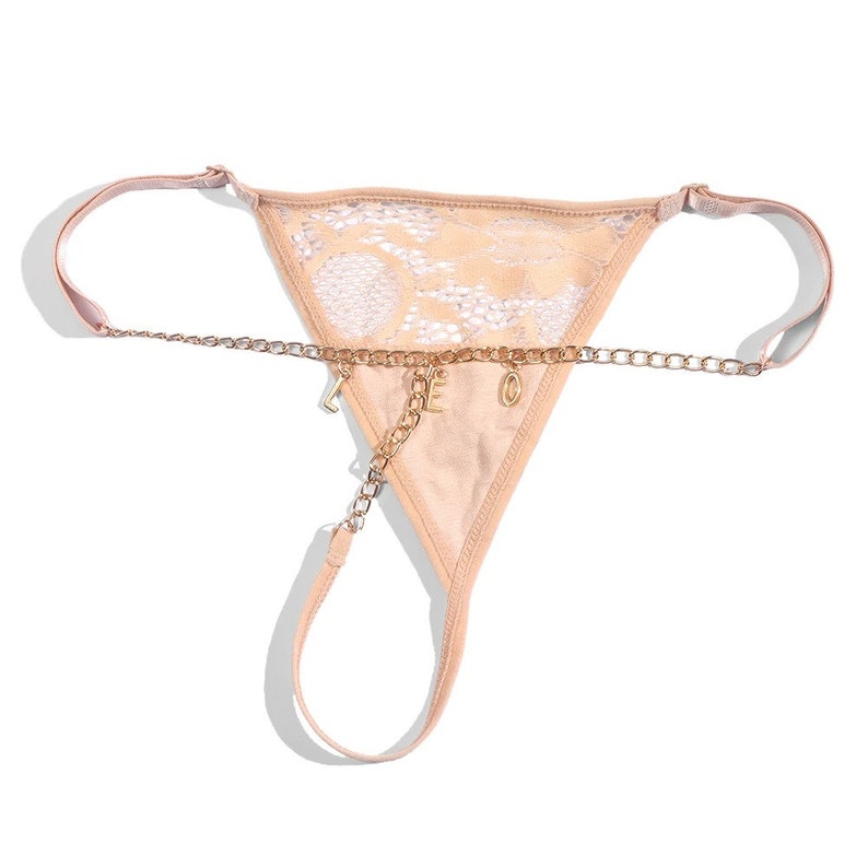 Custom Named Thong Jewelry Custom Thongs with Crystal Letter Name Gift Pink