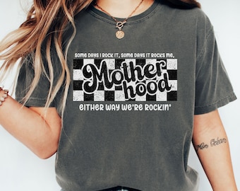 Comfort Colors Motherhood Rock Shirt, Trendy Mom T-Shirt, Rocker Mama Tee, Funny Mom TShirt, Motherhood Tees, Mother's Day Gift, Mom Gift