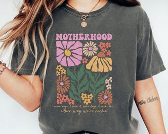 Comfort Colors Motherhood Rock Shirt, Trendy Mom T-Shirt, Rocker Mama Tee, Funny Mom TShirt, Motherhood Tees, Mother's Day Gift, Mom Gift