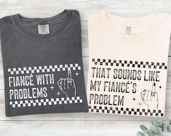 Comfort Colors Funny Engagement Shirts for Couples, Future Mr. and Mrs., Tshirt for Fiancee & Fiance, Matching Newly Engaged Couple Gift