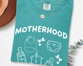 Comfort Colors Motherhood Rock Shirt, Trendy Mom T-Shirt, Rocker Mama Tee, Funny Mom TShirt, Motherhood Tees, Mother's Day Gift, Mom Gift