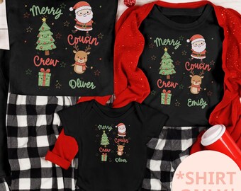 Custom Christmas Cousin Crew Shirt, Matching Family Xmas Tee, Cousin Squad Holiday Shirt, Group Christmas Gift for Cousins, Cousin Vacation