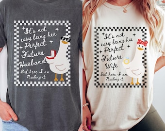 Comfort Colors Funny Engagement Shirts for Couples, Future Mr. and Mrs., Tshirt for Fiancee & Fiance, Matching Newly Engaged Couple Gift