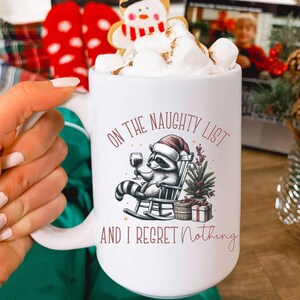 Christmas Funny Raccoon Mug Funny Trash Panda Coffee Cup Nature Lover Gift Holiday Tea Cup Winter Decor Funny Xmas Gift Coffee Lover Gift