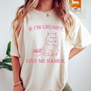 Comfort Colors® Ramen Cat T-Shirt, Funny Kawaii Shirt, Japanese Food Tees, Japanese Shirt, Foodies Shirt, Ramen Lover Tshirt, Cat Lover Gift