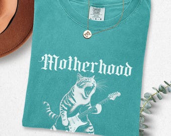 Comfort Colors Motherhood Rock Shirt, Trendy Mom T-Shirt, Rocker Mama Tee, Funny Mom TShirt, Motherhood Tees, Mother's Day Gift, Mom Gift