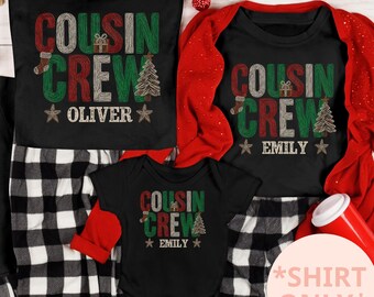 Custom Christmas Cousin Crew Shirt, Matching Family Xmas Tee, Cousin Squad Holiday Shirt, Group Christmas Gift for Cousins, Cousin Vacation