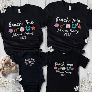 Personalized Family Beach Trip Shirt, Custom Family Beach Vacation TShirt, Family Vacation Matching Tees, Family Summer Vacation T-shirt