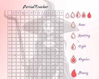 Sjabloon voor digitale menstruatie, gezondheidsdagboek (pdf-download)