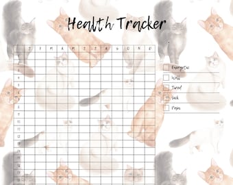 Bullet Journal-mallar, hälsospårningsmall, digitala mallar, PDF digital nedladdning, bullet journal-planerare, trackers för dig.