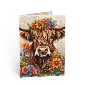 Rebanho, é seu aniversário Desejos de aniversário da Highland Cow: um cartão para cada personalidade Cartões comemorativos