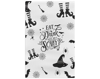 Witchy Delight Tea Towel, Halloween Kitchen Decor