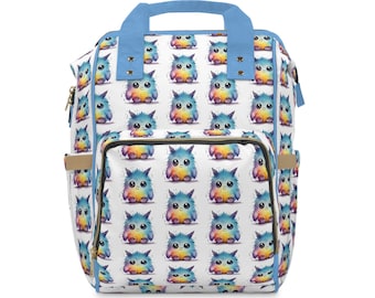 Fluffy Monster Friends Diaper Backpack, Baby Shower Gift