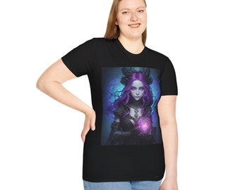 T-shirt fantasy-heksenkunst, mystiek T-shirt in zachte stijl