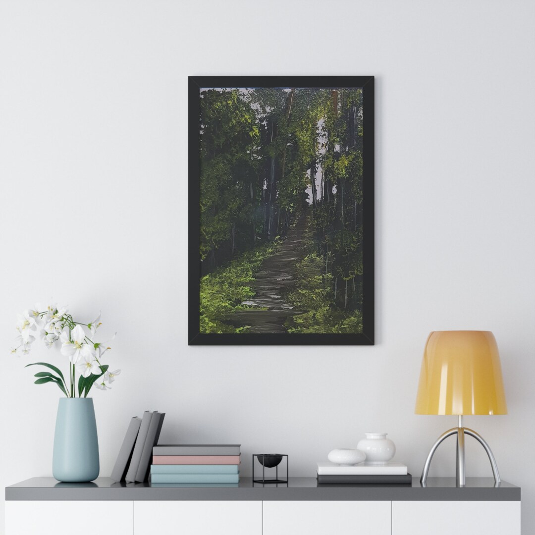 Forest Path Framed Art Print, Landscape Wall Decor - Etsy