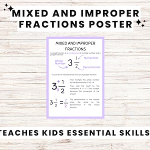 Mixed to Improper Fractions Poster