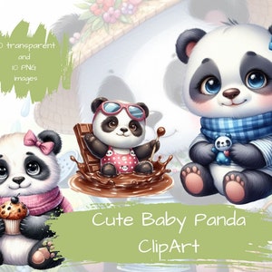 Schattige baby panda clipart, Baby panda's png, Kleine panda's illustraties, Sublimatie ontwerp downloaden, Digitaal ontwerp, Baby dieren clipart