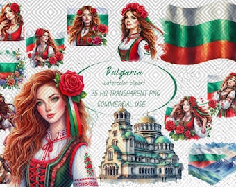 Bulgaria Clipart 25 PNG Files, Bulgarian folklore, Bulgarian tradition, Bulgarian girl clipart, Bulgaria scrapbook, Bulgarian graphic design