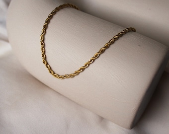 Twist Chain I Stainless Steel Chain I Waterproof Chain I Twisted Gold Chain I Minimalist Chain I Gold Plated Chain l Layering Chain l