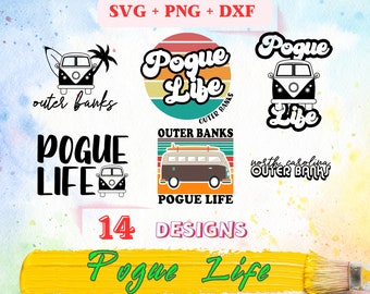 14 Pogue Life Designs SVG バンドル - 限定クリップアートで島の雰囲気を満喫しましょう! 沿岸クラフト用にすぐにダウンロードできます。