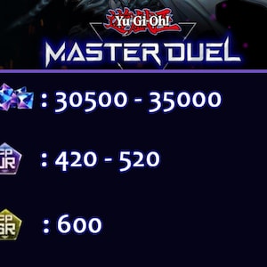 Yu-Gi-Oh! Master Duel / 30500-35000 diamantes / 420 polvos Ur / 600 polvos Sr / Cambio de datos Entrega rápida / Todas las plataformas