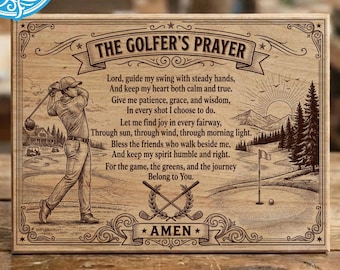 Golfer's Prayer SVG PNG, Golf Wall Art Laser Engraving File, Sports Prayer Wood Sign Digital Download, Christian Golf Gift for Golfer