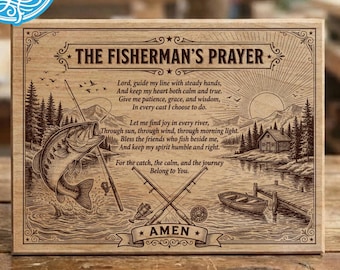 Fisherman's Prayer SVG PNG, Fishing Wall Art Laser Engraving File, Sports Prayer Wood Sign Digital Download, Christian Gift for Fisherman