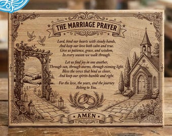 Marriage Prayer SVG PNG, Wedding Wall Art Laser Engraving File, Christian Prayer Wood Sign Digital Download, Anniversary Gift for Couple