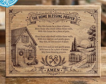Home Blessing Prayer SVG PNG, House Wall Art Laser Engraving File, Christian Prayer Wood Sign Digital Download, New Home Housewarming Gift