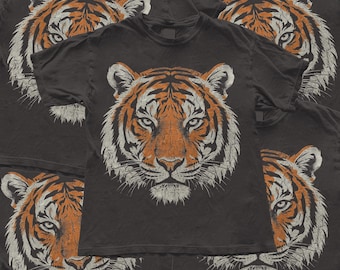 Distressed Tiger Mascot PNG, Vintage Big Cat Sublimation Design (Digital Download)