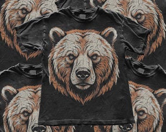 Distressed Bear Mascot PNG, Vintage Sublimation Design (Digital Download)