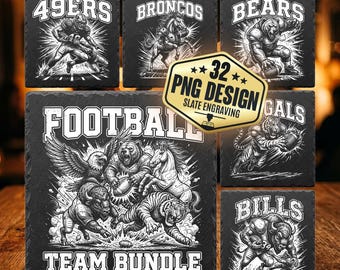American Football, Mascots football Bundle Laser Engraving Files | Coaster Designs | Digital Download