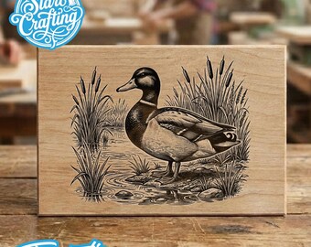 Mallard Duck SVG, Wetlands Bird Engraving PNG, Waterfowl Hunting Laser Cut File